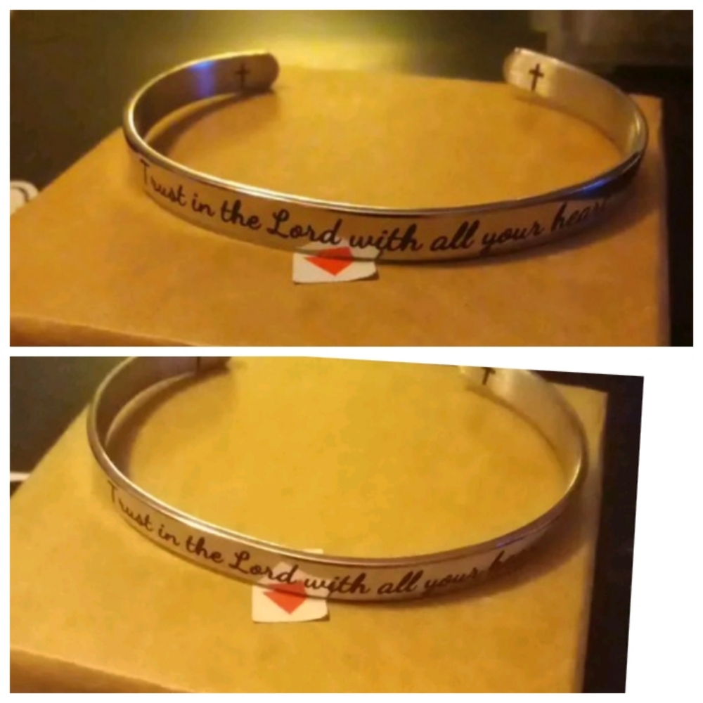 Inspirational bangle stainless steel